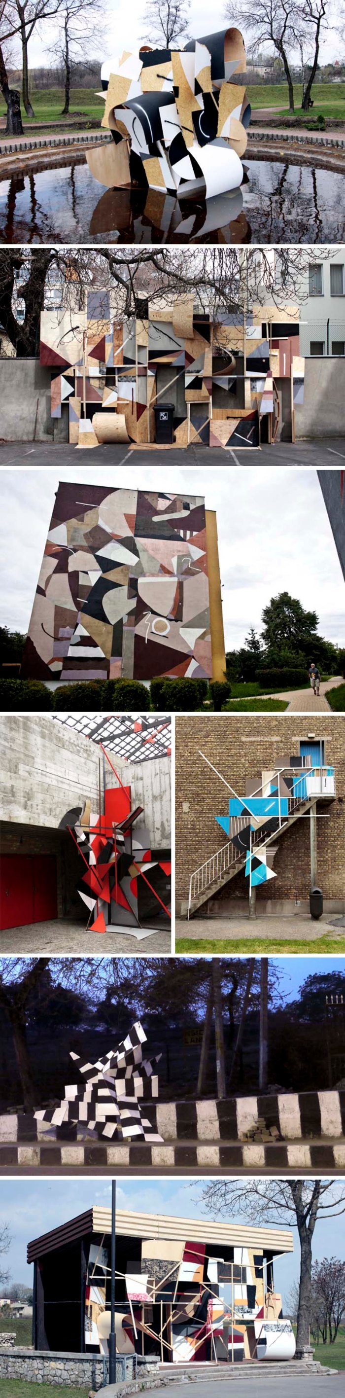 Clemens Behr, German street art, 3d street art, sculptural street art and graffiti art. Cool art.