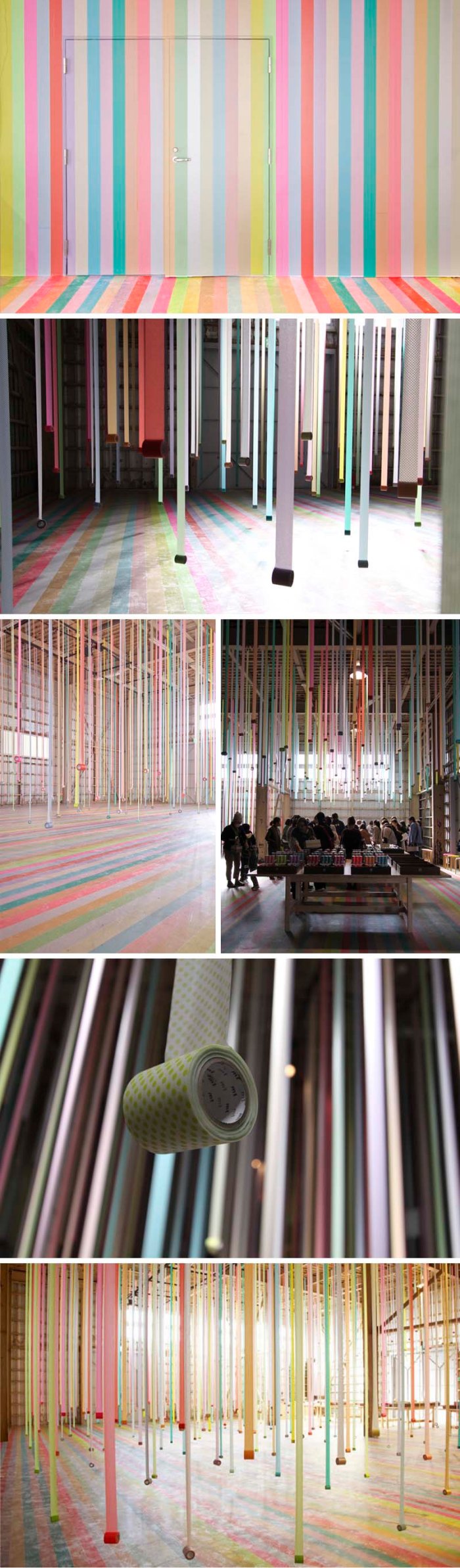 Koji Iyama, Iyama Design, colorful masking tape installation for mt tape in Sendai, Japan