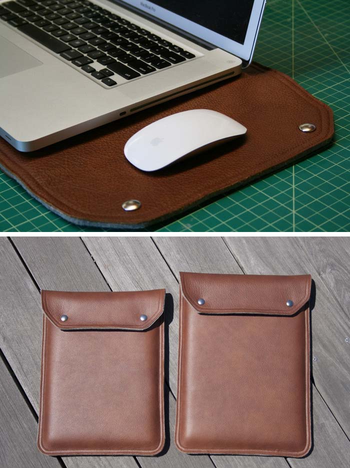 Packatt Case, Leather laptop case lined with felt, Studio 161, Kickstarter