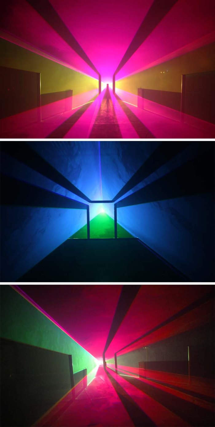 Light sculptures by Jayson Haebich, shadow and light playing with sense of depth & perception, Light Art