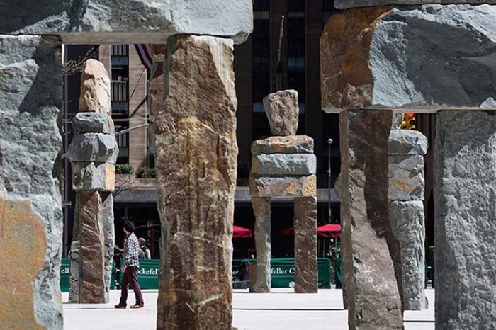 Ugo Rondinone, Soul, Gladstone Gallery, NYC, Stone Sculptures, Stone human figures, Human Nature, Public Art Fund, Rockefeller Center