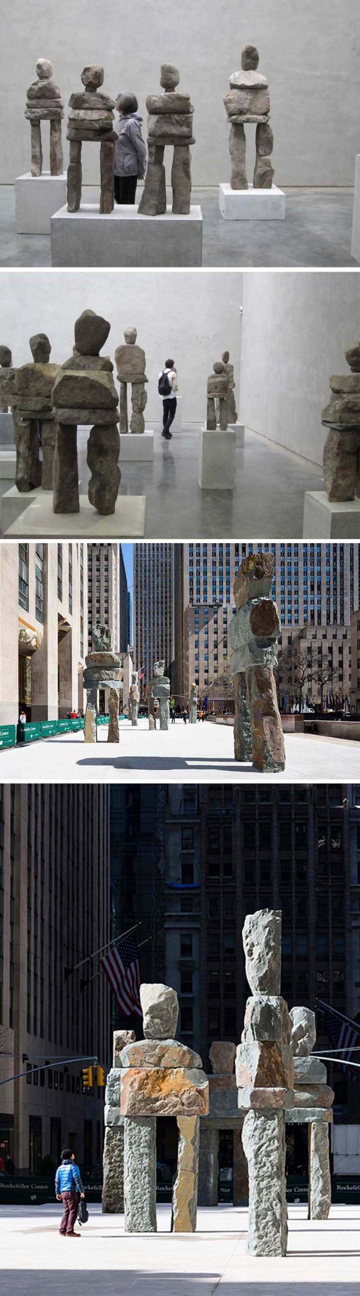 Ugo Rondinone, Soul, Gladstone Gallery, NYC, Stone Sculptures, Stone human figures, Human Nature, Public Art Fund, Rockefeller Center
