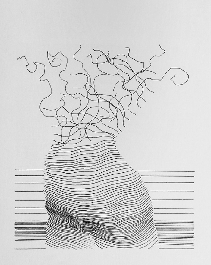 Alexi K., pen/ink line drawings of women, Cognitive Polygraph