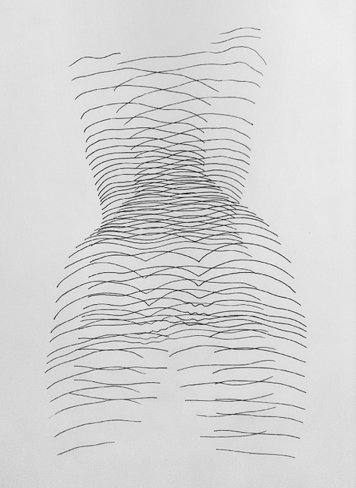 Alexi K., pen/ink line drawings of women, Cognitive Polygraph