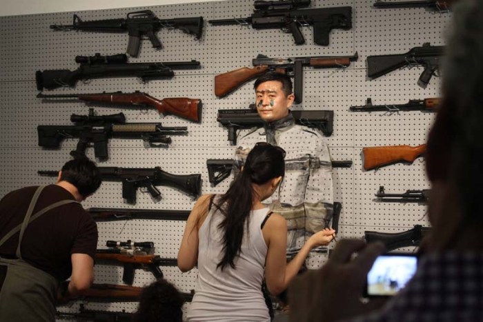 Liu Bolin, Hiding in New York, Hiding in the City, Mask Exhibit at Eli Klein Gallery