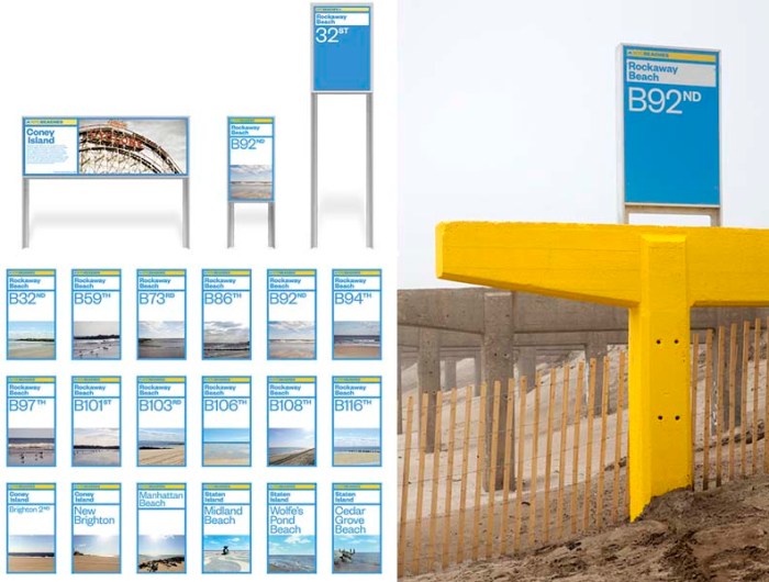 NYC Beaches - Signage Location: Rockaway Beach Graphics: Pentagram Design