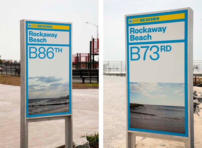 NYC Beaches - Signage Location: Rockaway Beach Graphics: Pentagram Design