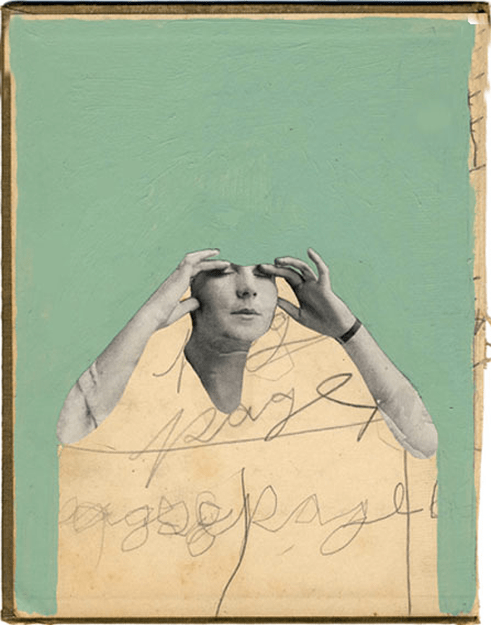 Hollie Chastain, Book Cover Collages, Contemporary collage on old book covers, The Hole Summer Reading exhibit