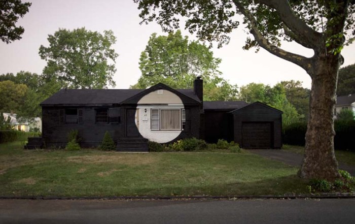 Suburban Interventions by Ian Strange (Kid Zoom), Street art on suburban homes, cool art interventions in suburbia