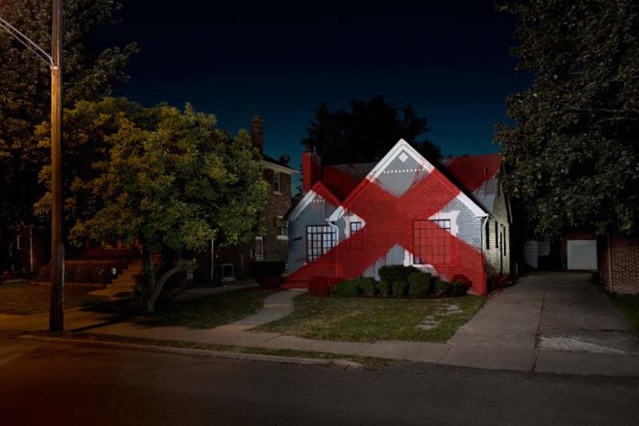 Suburban Interventions by Ian Strange (Kid Zoom), Street art on suburban homes, cool art interventions in suburbia