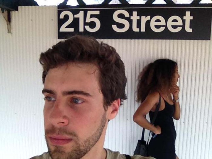 Every Subway Station in Manhattan, photo project by james doernberg and girlfriend kai jordan, took selfie at every subway stop in manhattan in one day