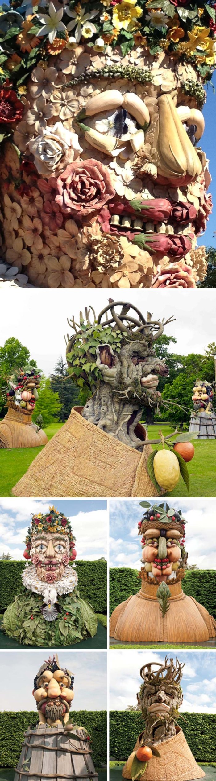 Philip Haas, Four Seasons at New York Botanical Gardens, Sculpture. arcimboldo