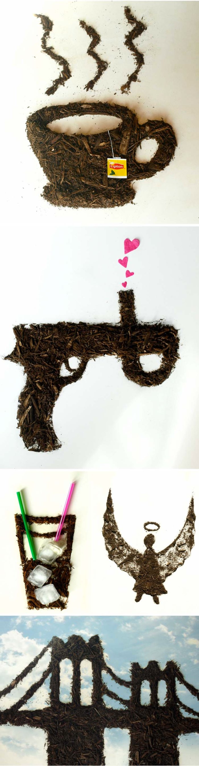 Sarah Rosado, Dirty Little Secrets, Illustrations made with dirt and photographed