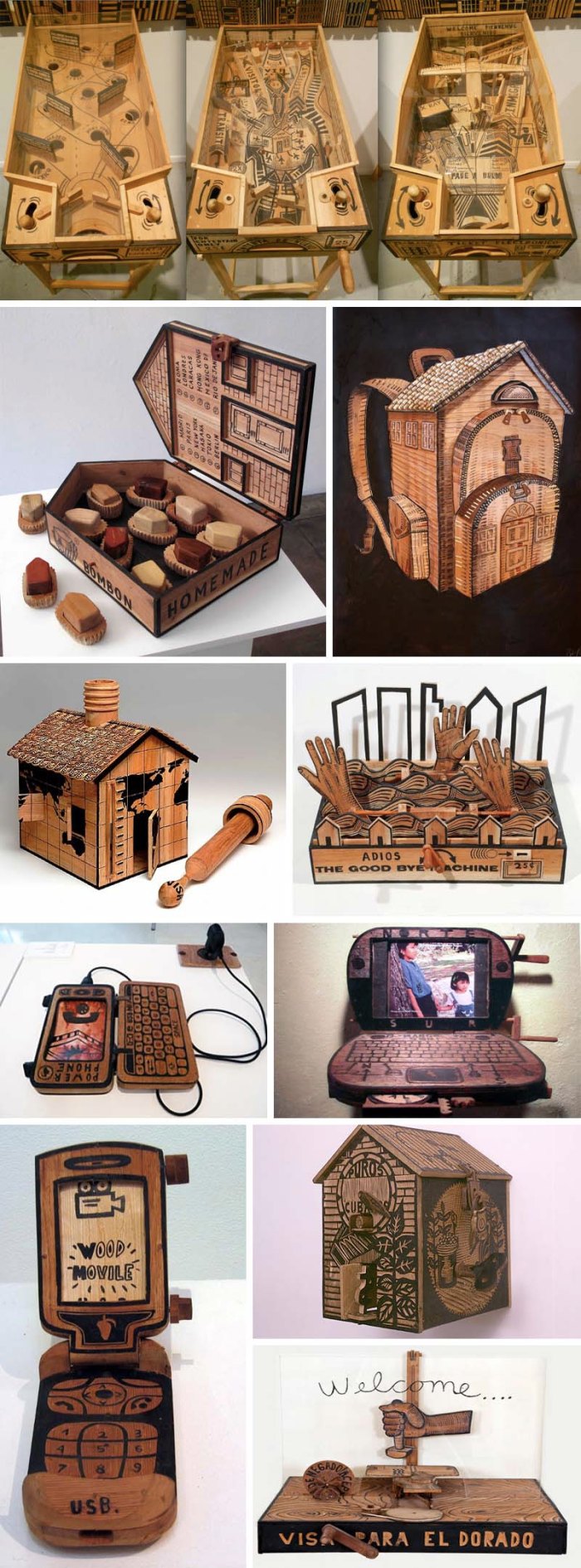 Abel Barroso, Contemporary Cuban Art, Satirical wooden sculptures with themes of social borders and immigration