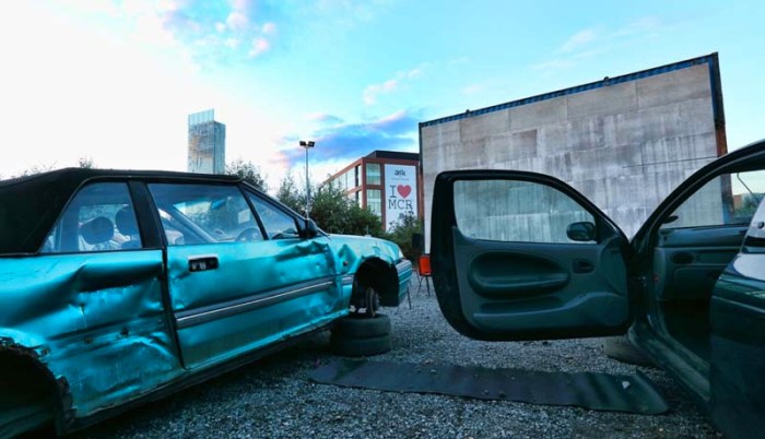 Empire Drive-In at the New York Hall of Science in Corona, Queens. Jeff Stark, Todd Chandler, Junkcar Drive-in, Upcycling, re-use, film, NYC event