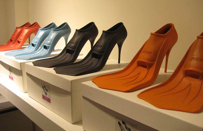 paul-schietekat_High-Tide-Heels, Flipper shoes, funky shoes. Humorous design