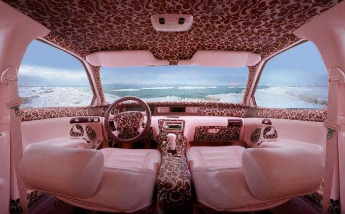 Luis Gispert, Photographs of car interiors decked out in haute coutour logo-clad decor, cool contemporary photography
