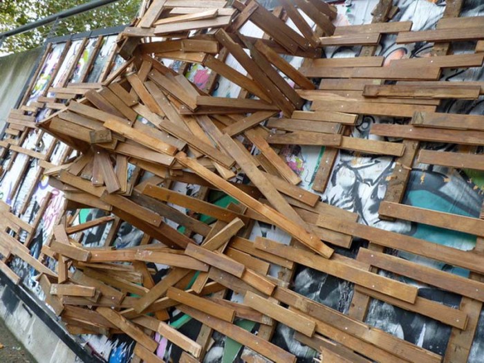 Street Art by Sambre, Le Mur XIII, Paris, Wooden Relief sculptural mural