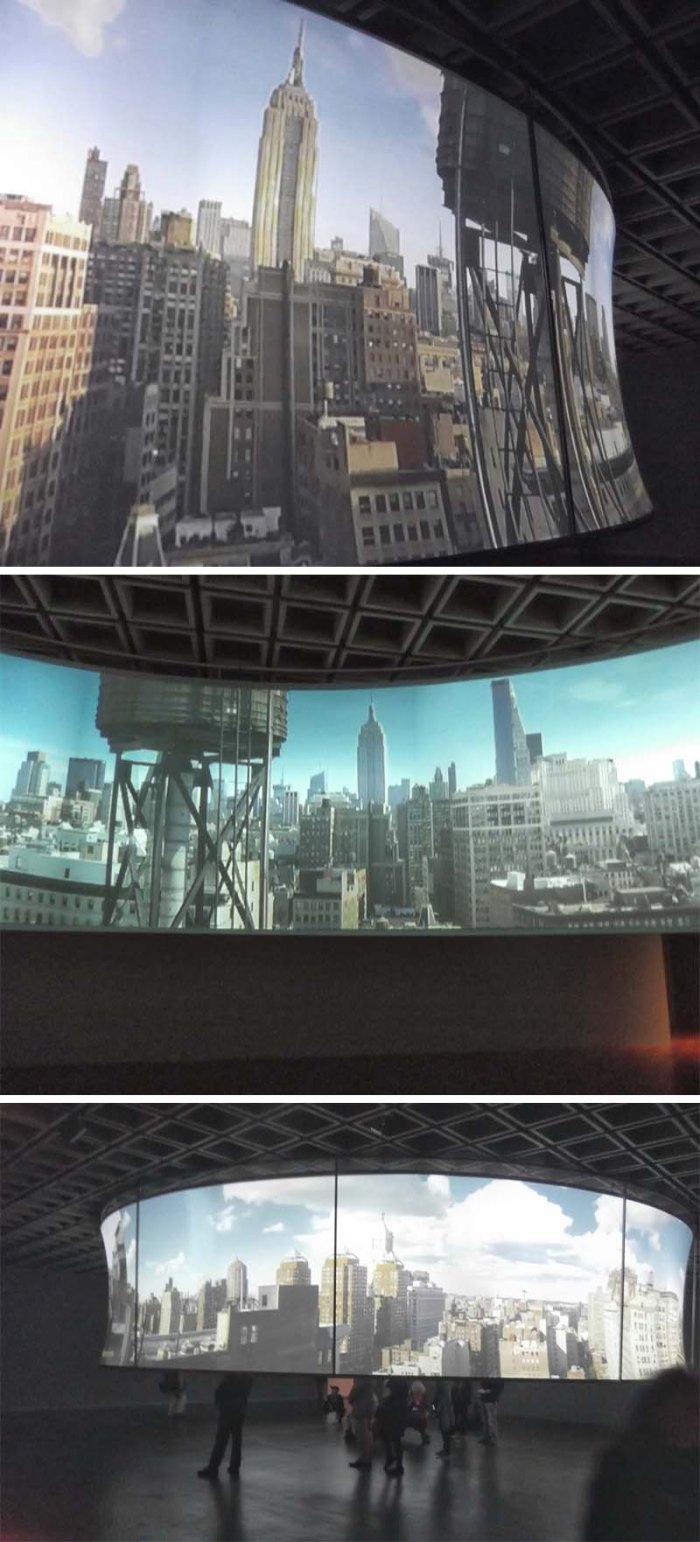 In the Air, A Panoramic Film Installation by T. J. Wilcox. 24hr day in NYC in 30 minutes. Whitney Museum