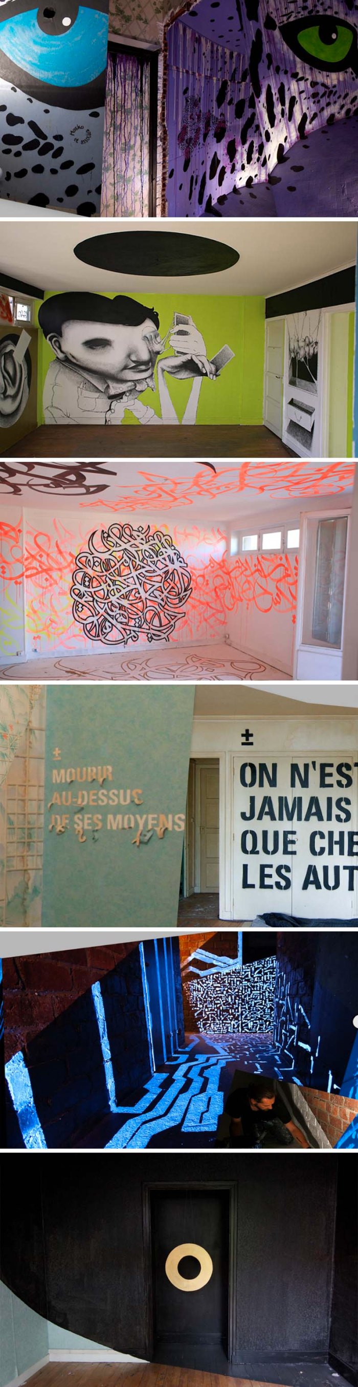 Tour Paris 13, The Paris 13 Tower Project, Largest Group Street Art Exhibit Ever, Apartment building painted inside and out by around 100 international street artists, Galerie Itinerrance