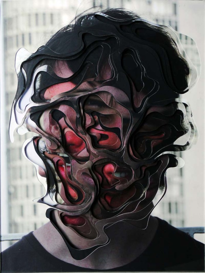 Desretratos by Lucas Simoes; Unportraits. !0 cut and layered photo portraits, Contemporary Brazilian art