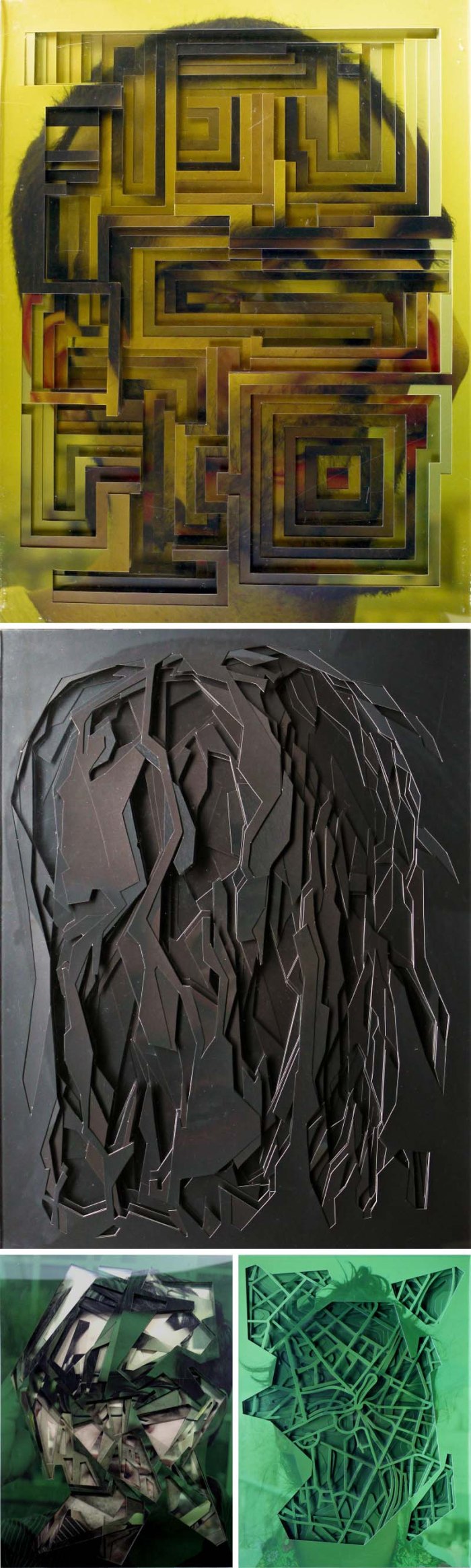 Desretratos by Lucas Simoes; Unportraits. !0 cut and layered photo portraits, Contemporary Brazilian art