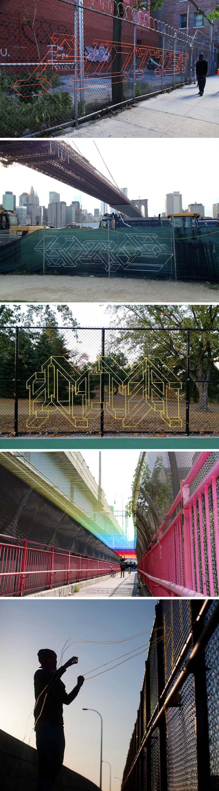 Hot Tea Yarn-bombing Banksy Tribute, East 4th St, NYC, BanksyNYC, street art, typography