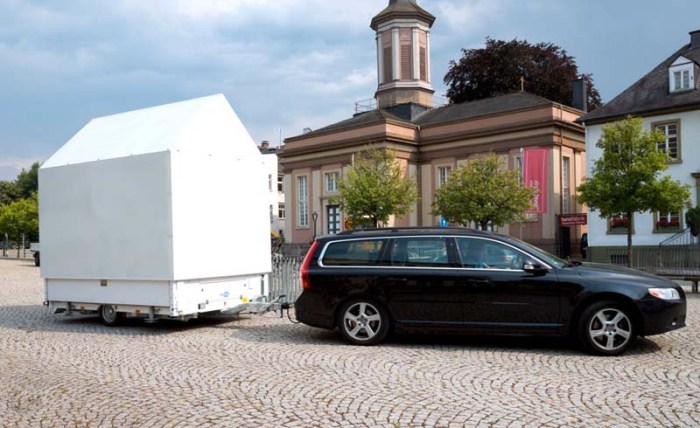 Moving Icon Pop-Up Pavilion in Westphalia, Germany by Kalhöfer-Korschildgen. Pavilion communicates History