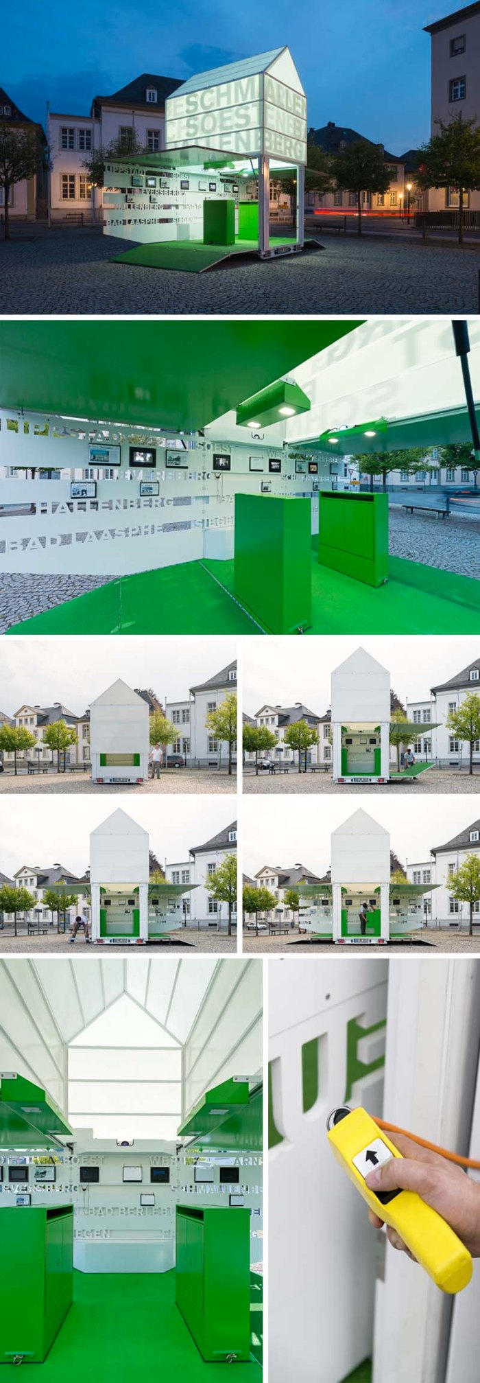 Moving Icon Pop-Up Pavilion in Westphalia, Germany by Kalhöfer-Korschildgen. Pavilion communicates History