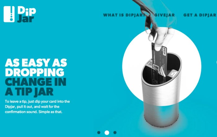 Credit card tipping gadget DipJar by Ryder Kessler