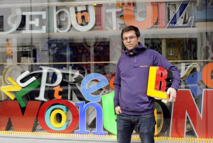 Noneon, recycled sign letters converted into lights by Fabian Thiele. Frankfurt