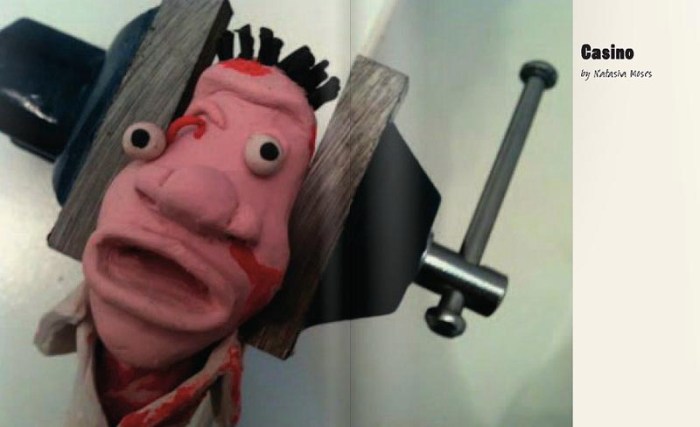 movie scenes made out of plasticine, modelling clay, casino