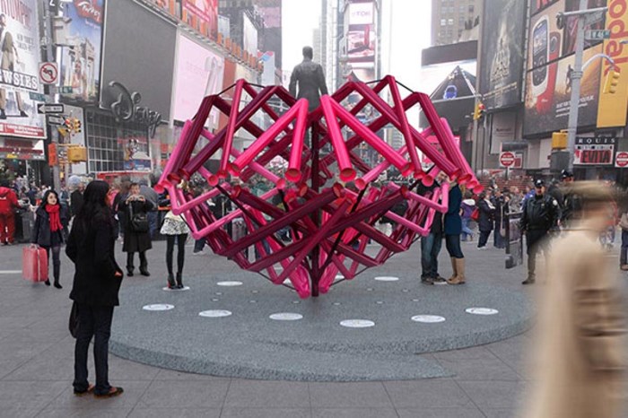 Times Square Valentine Heart Sculpture Competition 2014, Match-Maker, Young Projects, Interactive sculpture shaped as heart, NYC