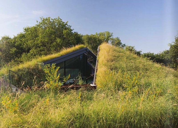 Edgeland House, Austin Texas, Designed by Bercy Chen Studio, based on Pit House style architecture, hidden in ground, cool architecture