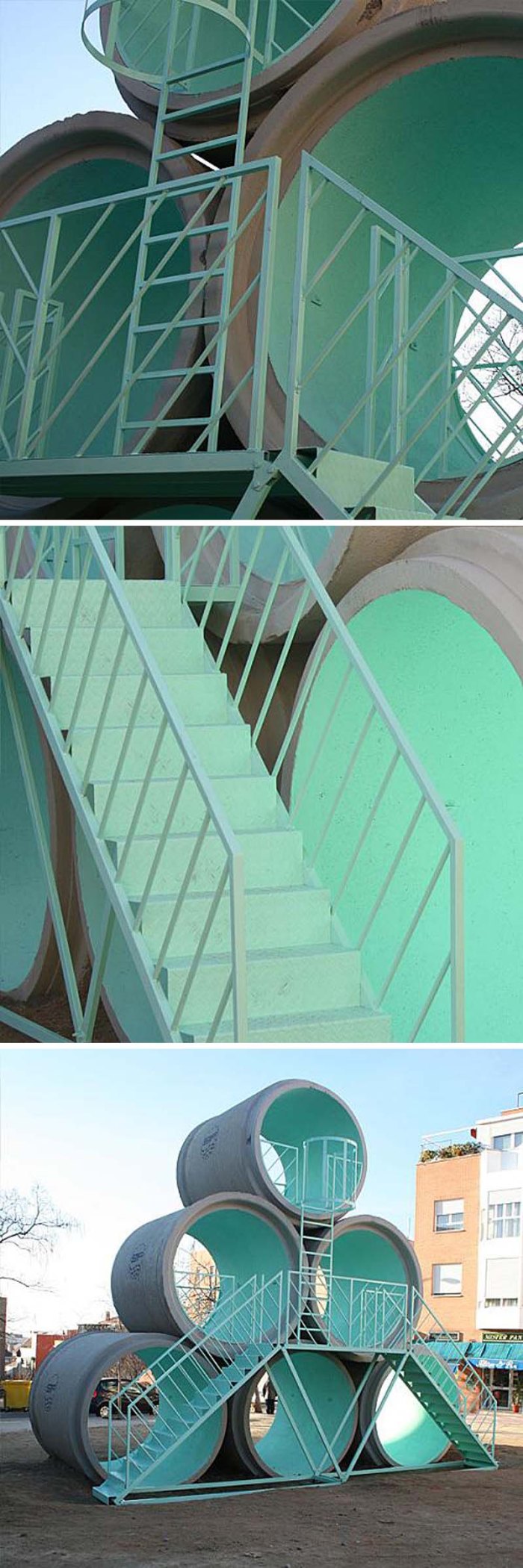 Hypertube, Urban art in Tetuan, Madrid, PKMN architects with Taller de Casqueria, architecture, public art