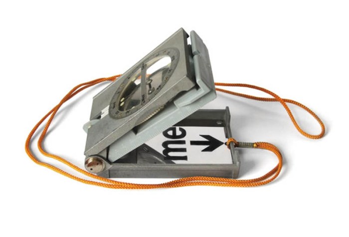 Michael Goodward, humorous sculptural objects, Me compass, typography, contemporary art