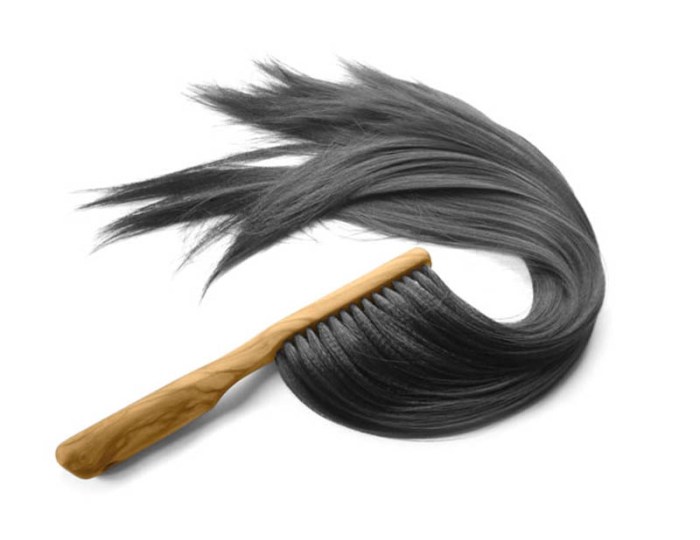 Michael Goodward, humorous sculptural objects, Hair brush made with hair,, contemporary art