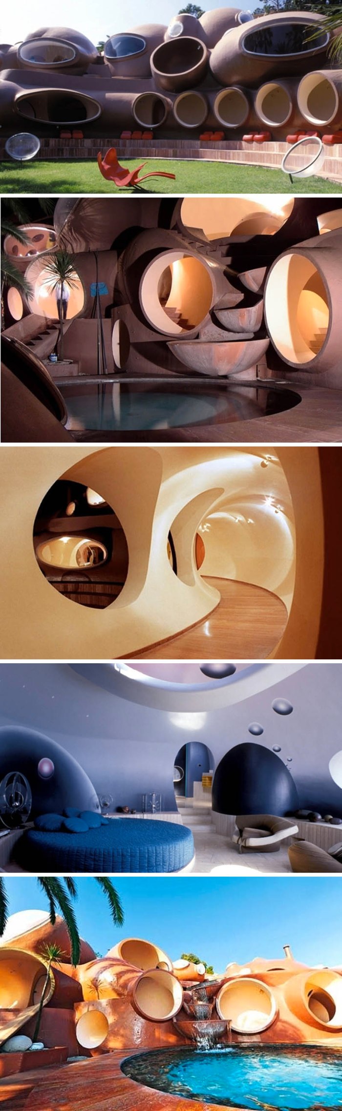 Bubble Palace, Palais Bulles, France, designed by Antti Lovag, South of France, cool architecture, Pierre Cardin House