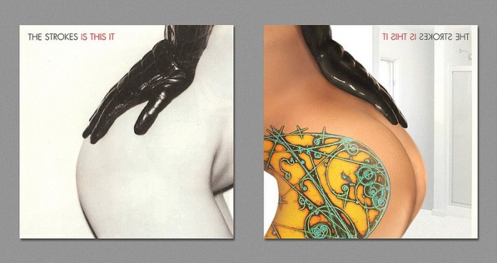 Re-imagined Back sides of iconic album covers by Harvezt, Dark side of album covers, The Strokes