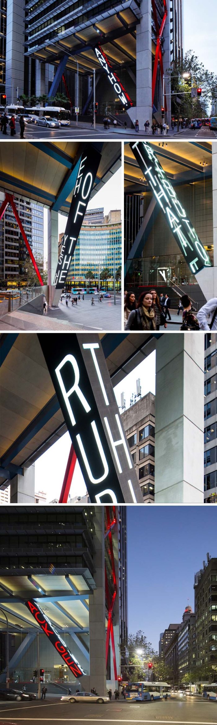 Jenny Holzer typographic LED installation in Sydney, Australia, May 2014, I Stay