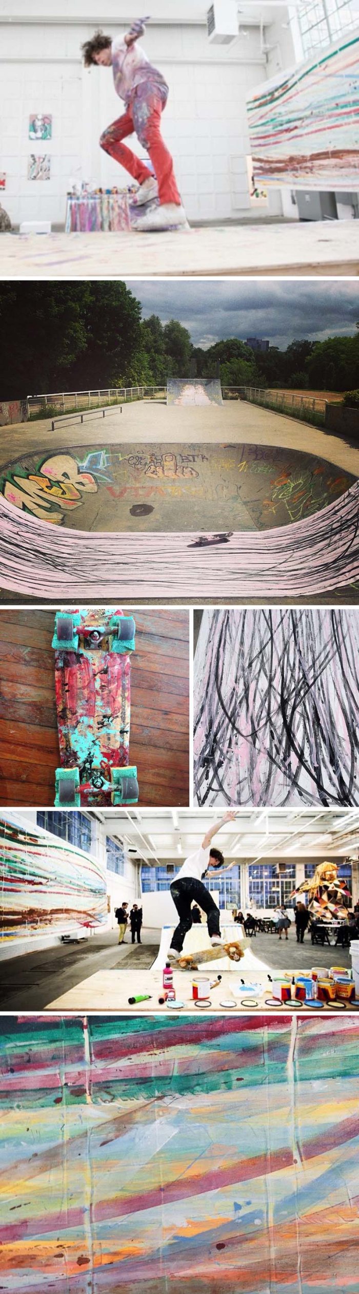 Skateboard Painting, matt reilly, japanther, Mana Contemporary, performance art, abstract painting, cool art