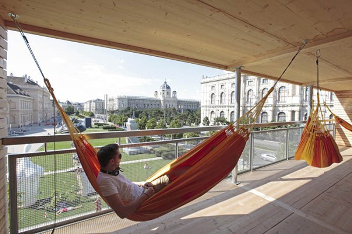 House of Hammocks, Hammock House, Vienna, Flederhaus, Heri & Salli Architects