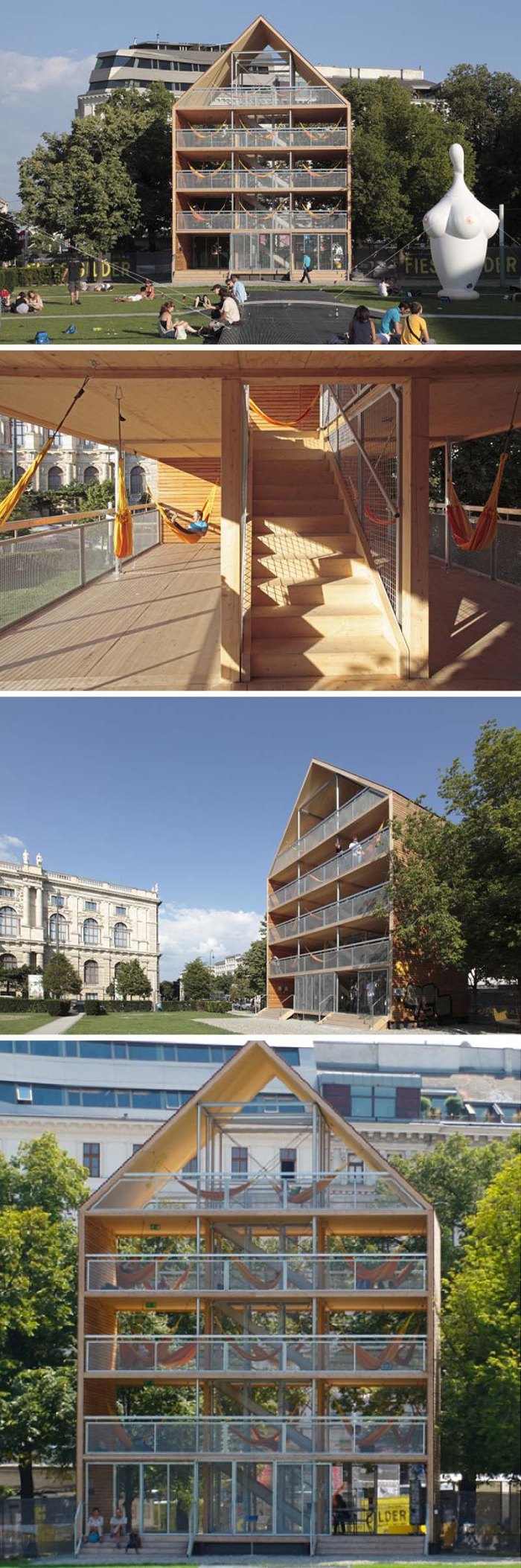 House of Hammocks, Hammock House, Vienna, Flederhaus, Heri & Salli Architects