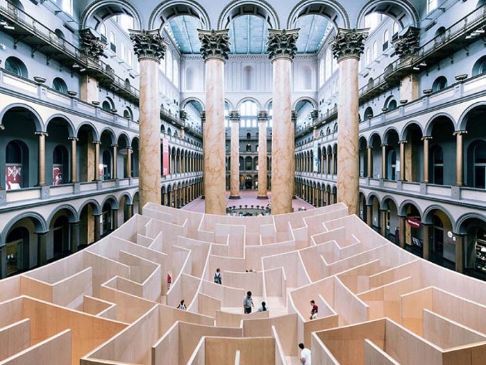 Big Maze, Bjarke Ingels Group, BIG, in National Building Museum, WAshington DC, Labyrinth, cool art installation