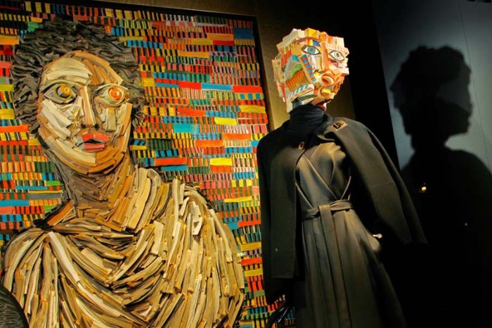 Nick Georgiou, Hermes, Window displays, sculptures made from books, cool art, fashion, NYC